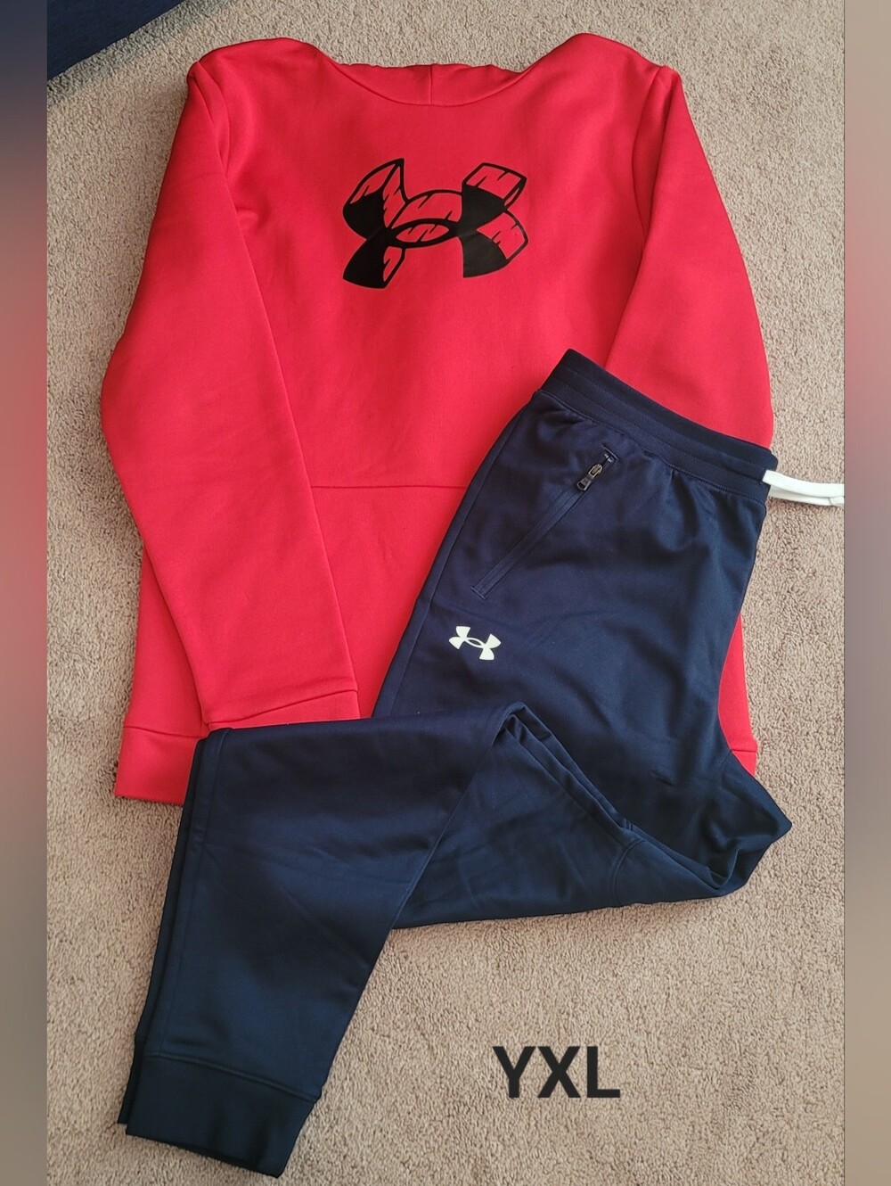 Under Armour Red Hoodie and Black Joggers Set
